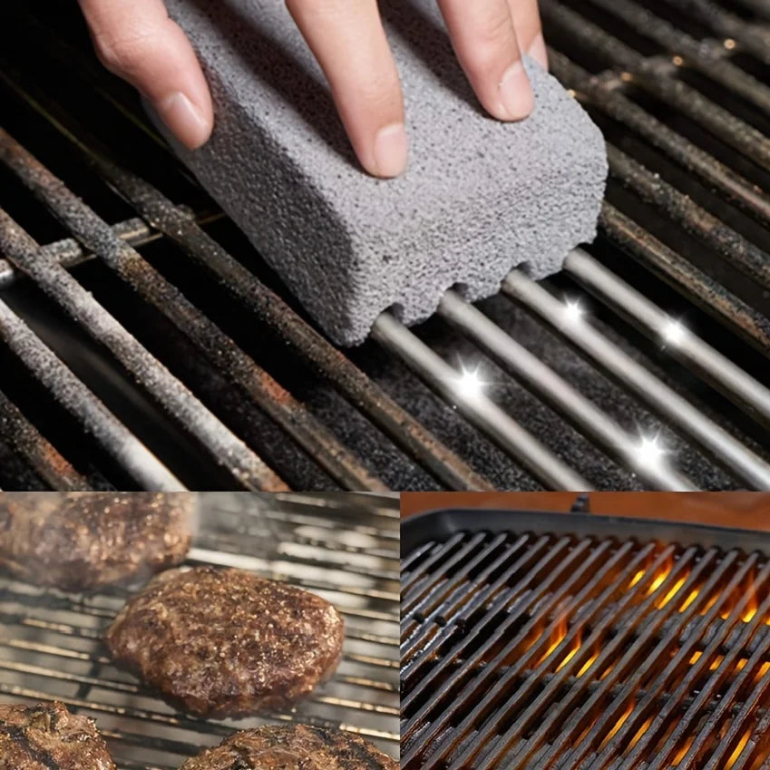 1Pc BBQ Grill Cleaning Brush Brick Block Barbecue Cleaning Stone Pumice Brick for Barbecue Rack Outdoor Kitchen BBQ Tools